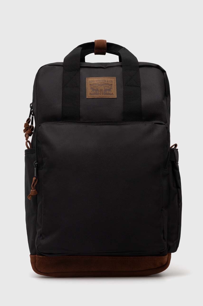 Levi's rucsac culoarea negru, mare, neted Levi's rucsac culoarea negru, mare, neted