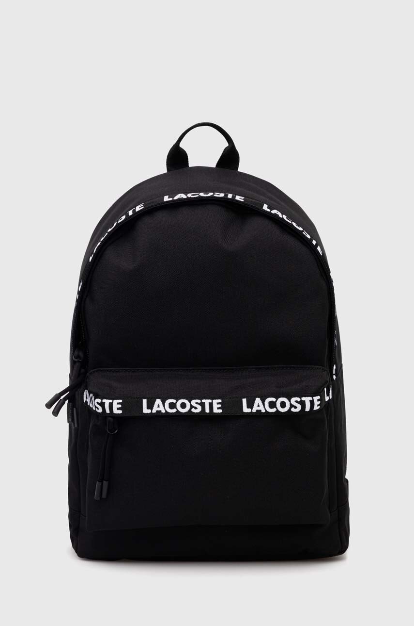 Lacoste rucsac culoarea negru, mare, neted