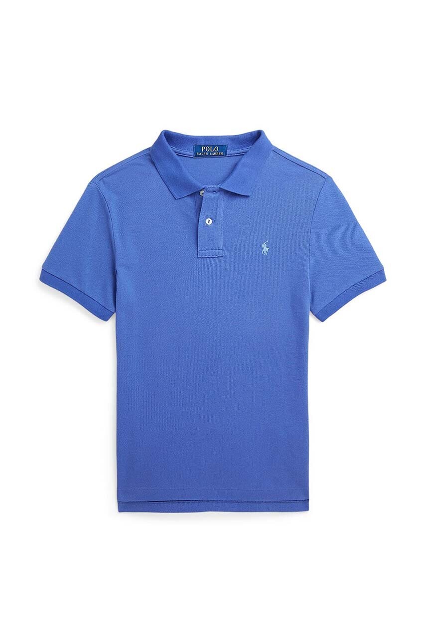 

Дитяче бавовняне поло Polo Ralph Lauren колір синій однотонний