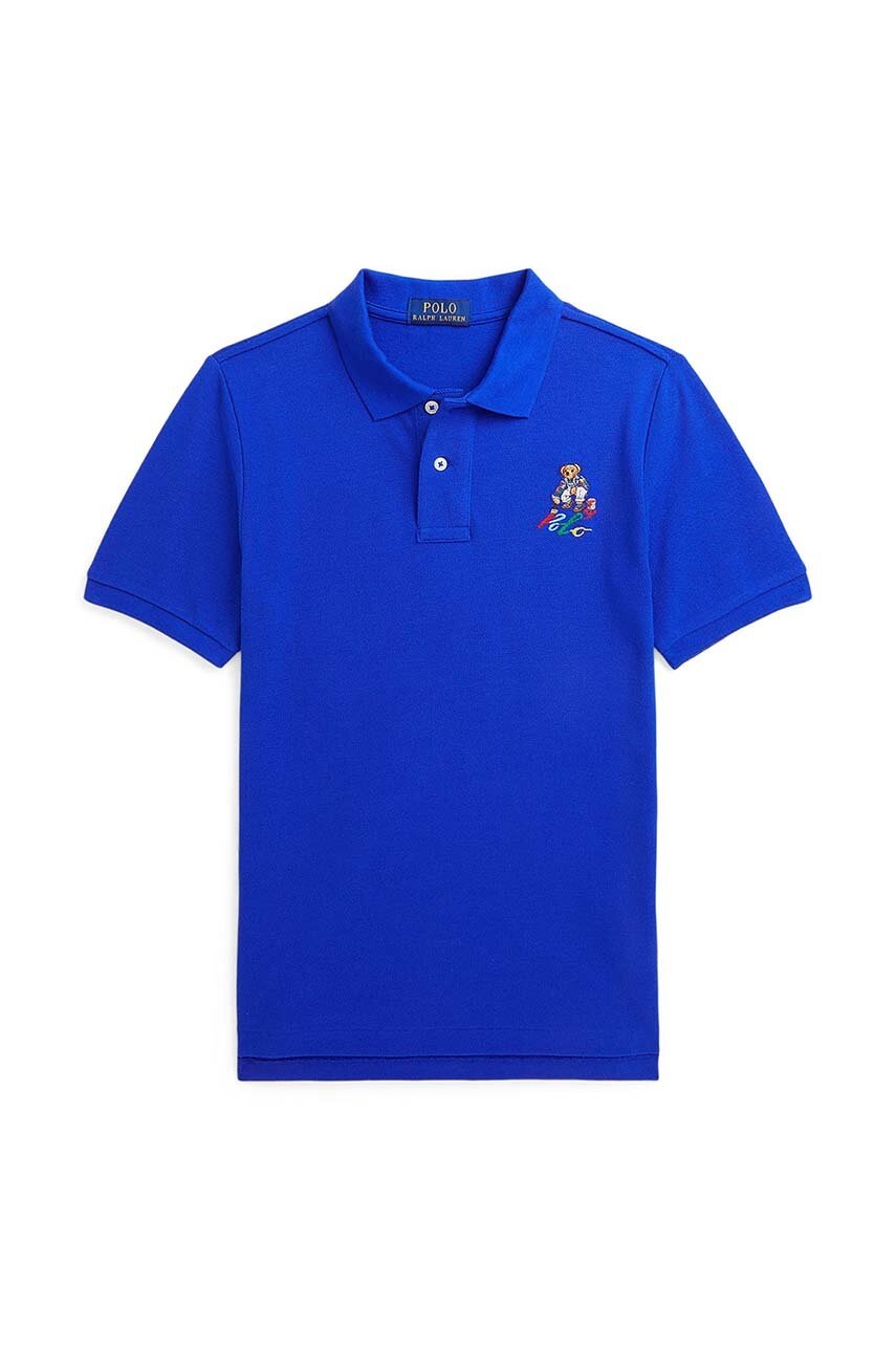 

Детское хлопковое поло Polo Ralph Lauren однотонный