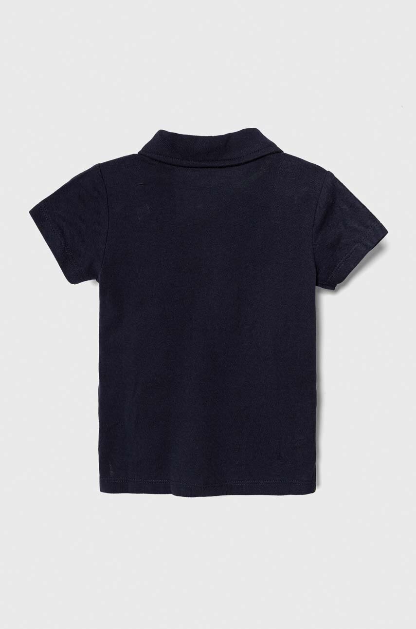 Дитяче бавовняне поло Guess колір синій однотонний