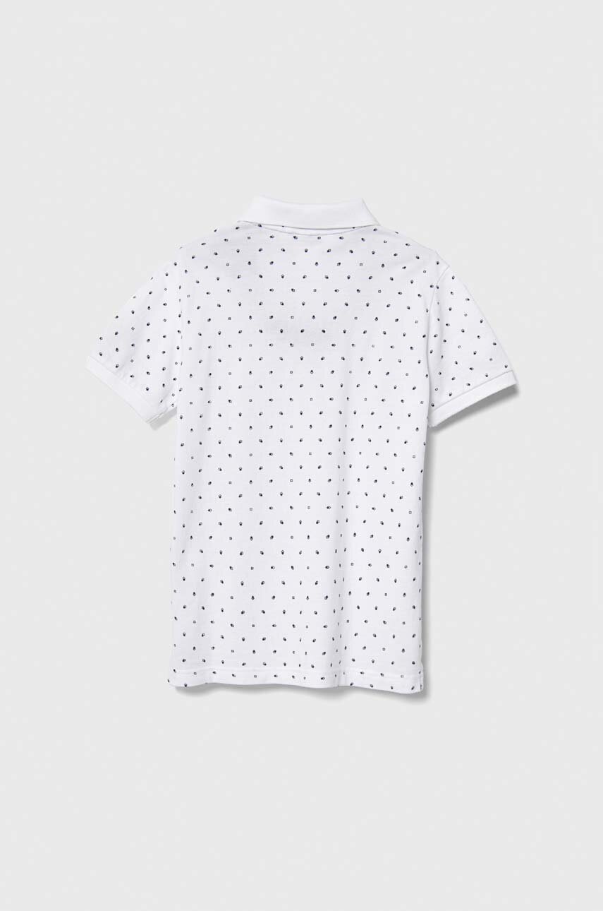 Хлопковое поло United Colors of Benetton цвет белый узорный Хлопковое поло United Colors of Benetton цвет белый узорный