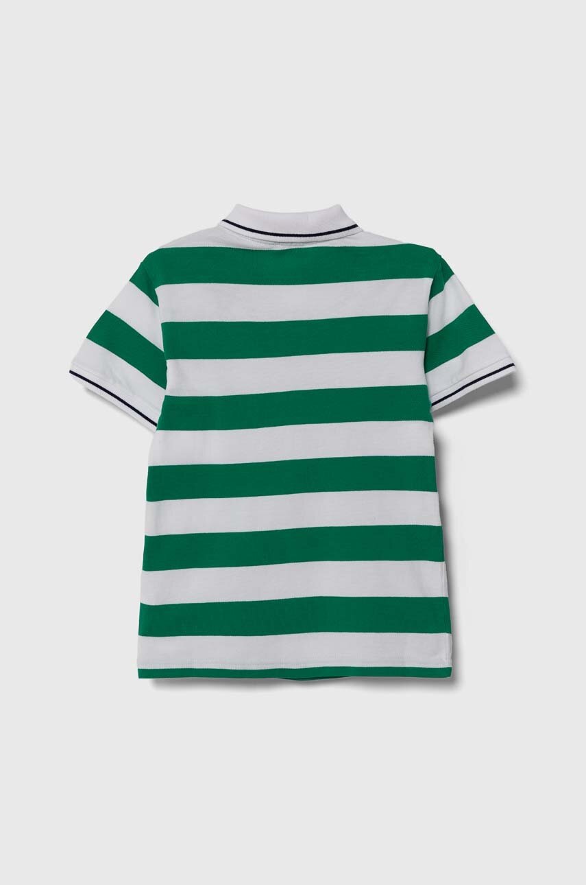 Детское хлопковое поло United Colors of Benetton цвет красный узорный