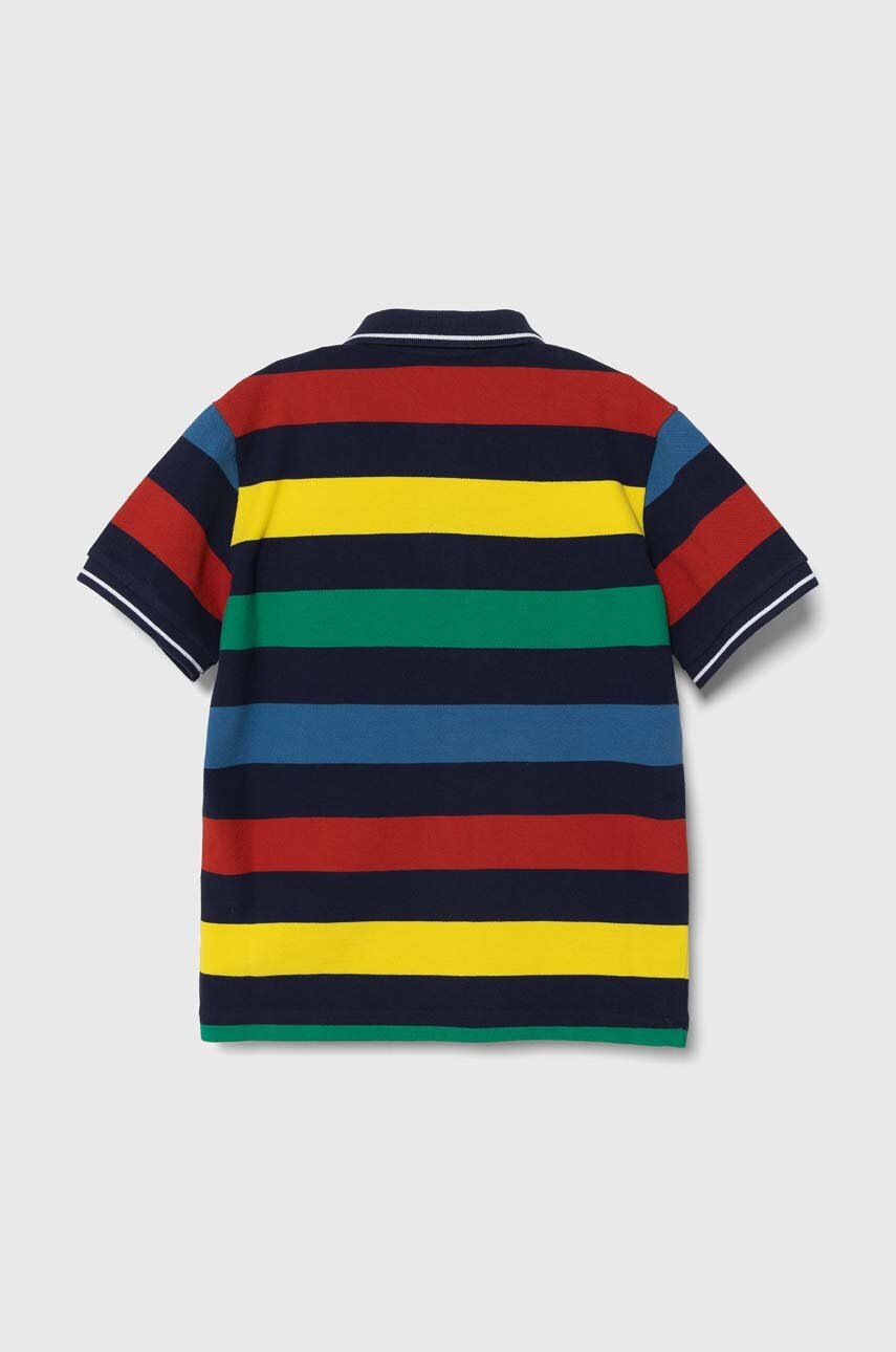 Детское хлопковое поло United Colors of Benetton узорный
