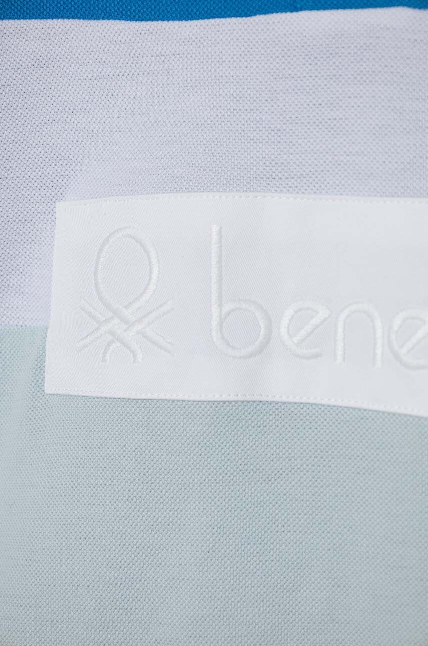 Детское хлопковое поло United Colors of Benetton узорный