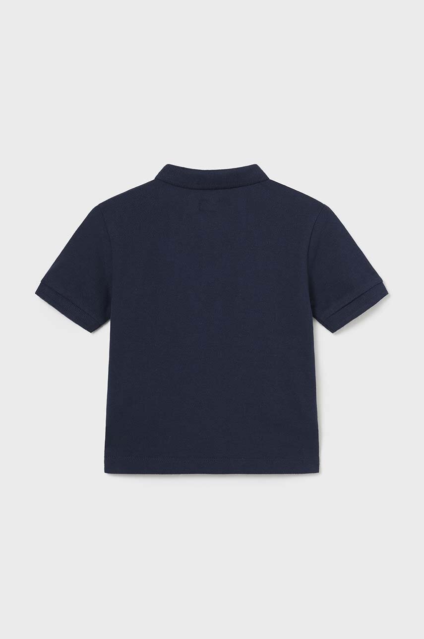 Дитяча бавовняна футболка поло Mayoral колір синій однотонний
