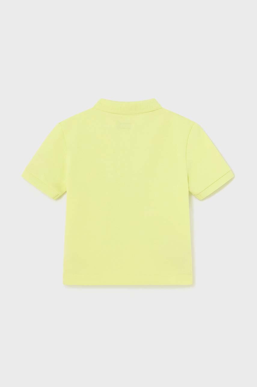 Хлопковое поло для младенцев Mayoral цвет зелёный однотонный