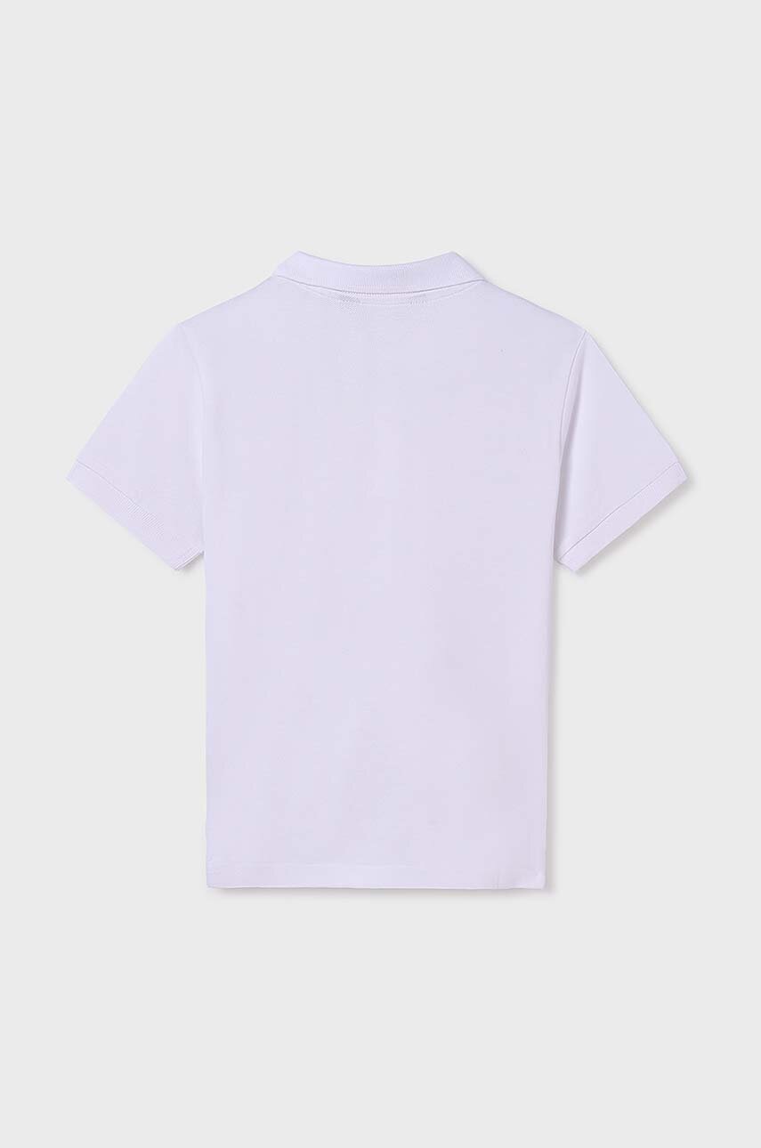 Детское хлопковое поло Mayoral цвет белый однотонный