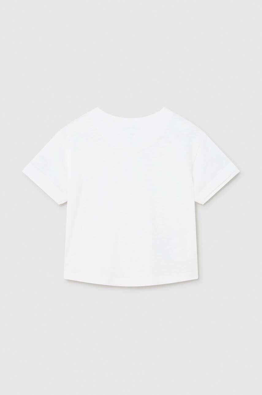 Дитяча бавовняна футболка поло Mayoral колір білий однотонний