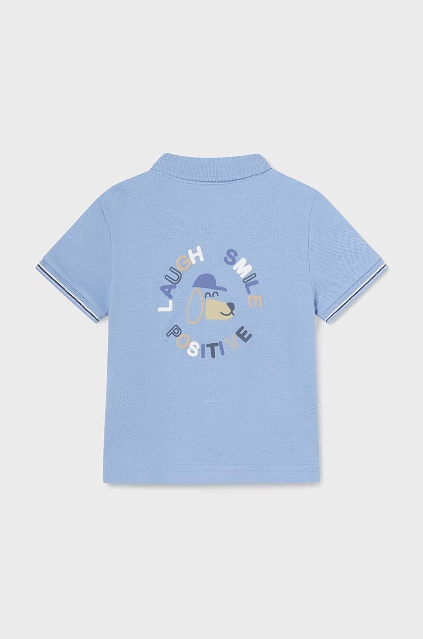 Дитяча бавовняна футболка поло Mayoral з принтом