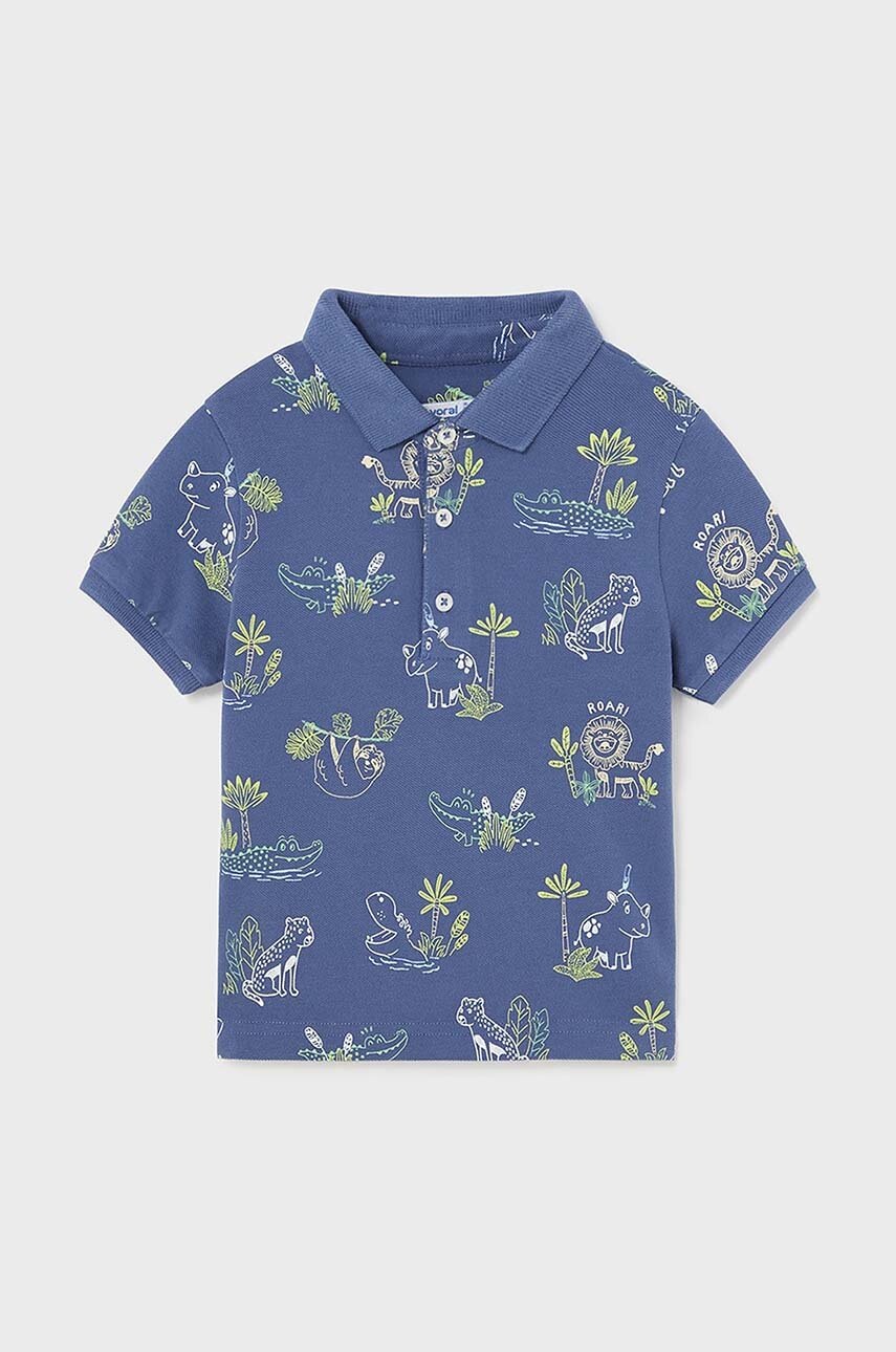 Дитяча бавовняна футболка поло Mayoral візерунок