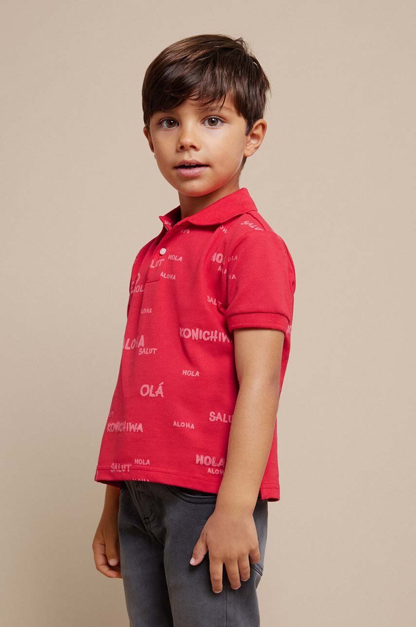 Mayoral tricou polo copii culoarea rosu, modelator