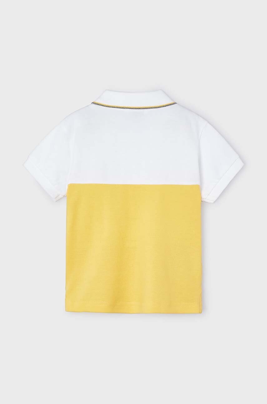 Детское хлопковое поло Mayoral цвет жёлтый узорный