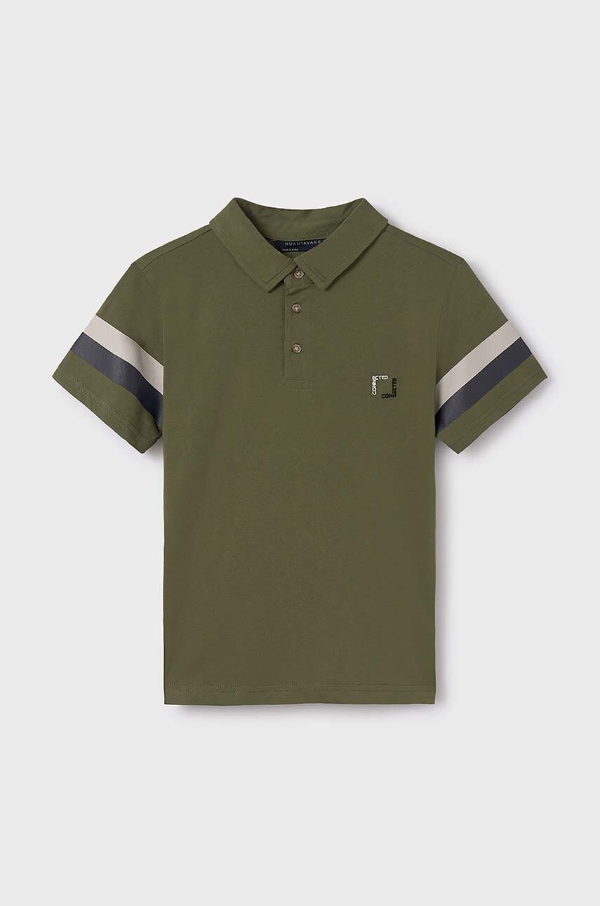 Детское хлопковое поло Mayoral цвет зелёный