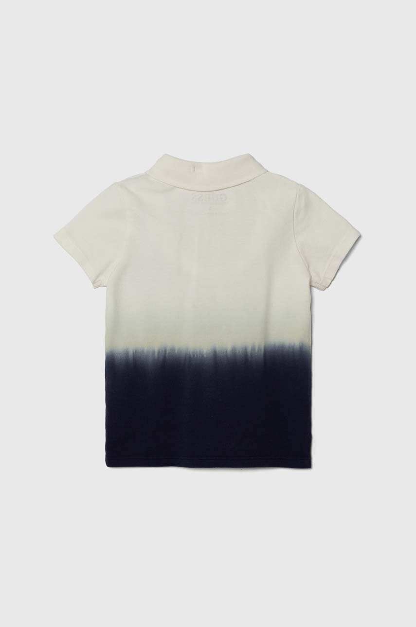 Детское хлопковое поло Guess цвет синий узорный