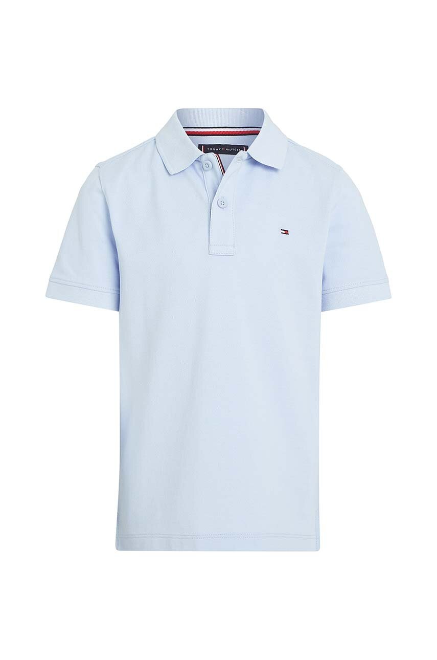 Детское хлопковое поло Tommy Hilfiger однотонный