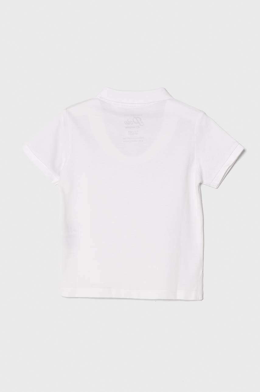 Дитяче бавовняне поло zippy колір білий однотонний