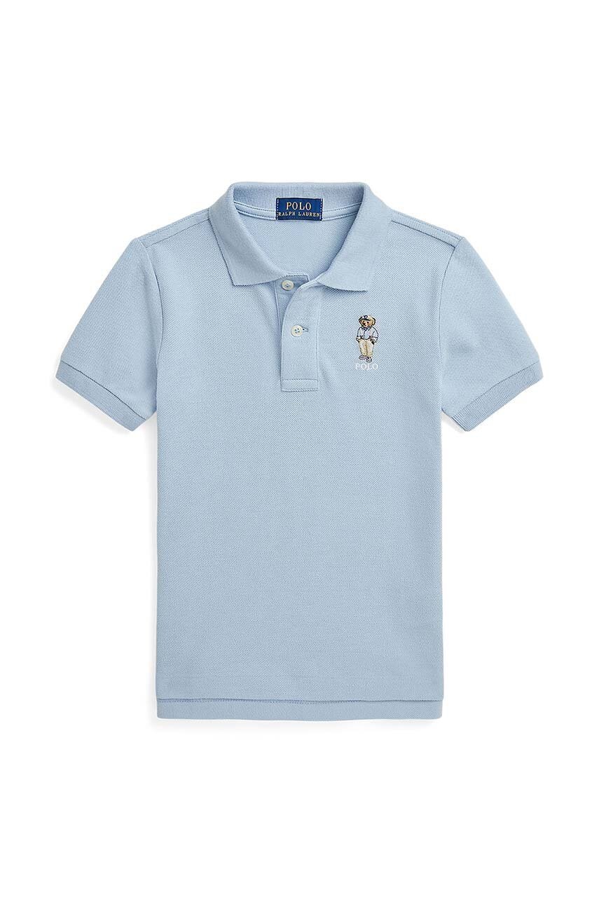 

Детска памучна тениска с яка Polo Ralph Lauren в синьо с изчистен дизайн 322853788016, Син