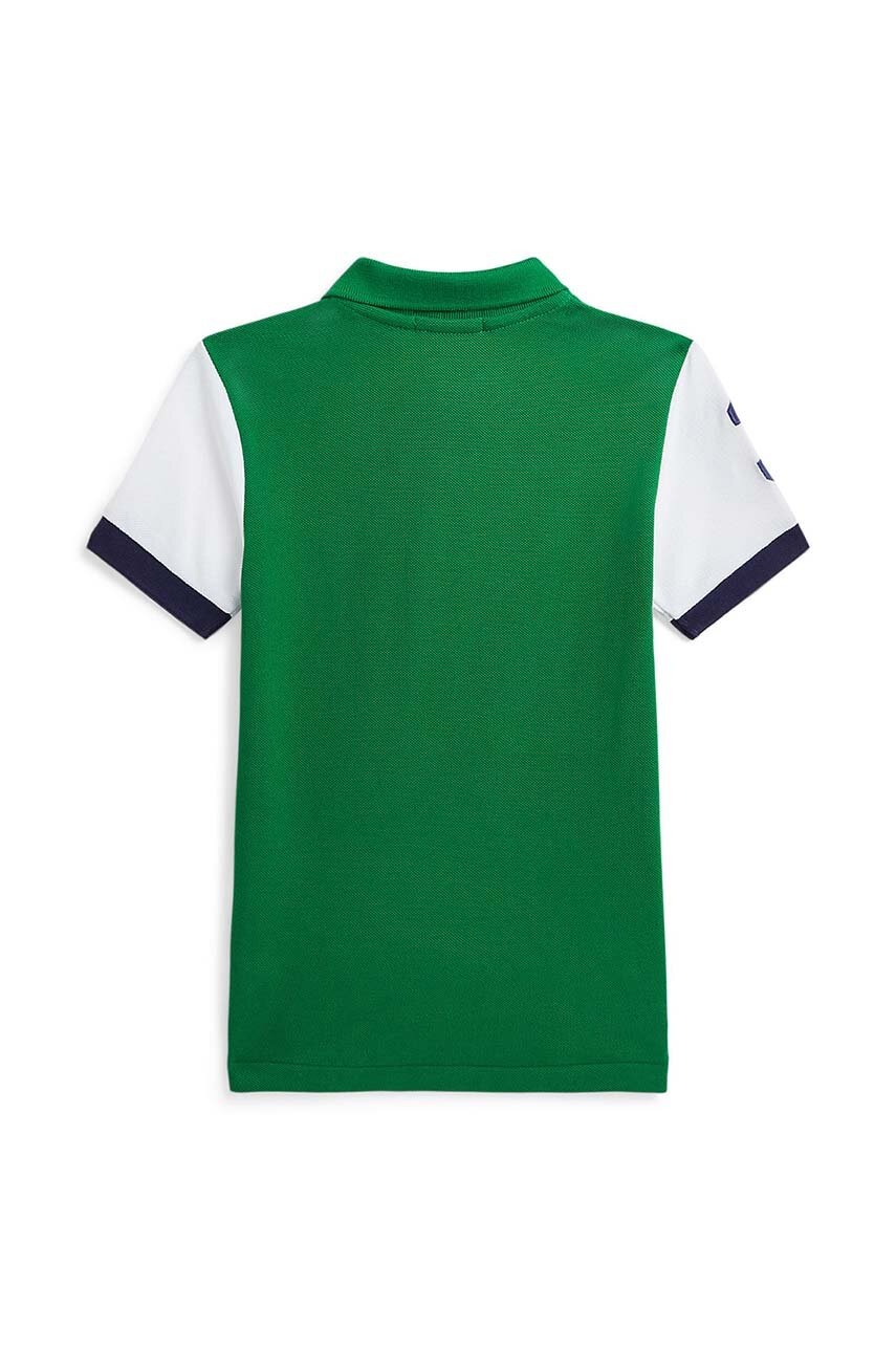 Детское хлопковое поло Polo Ralph Lauren цвет зелёный узорная 322942107001