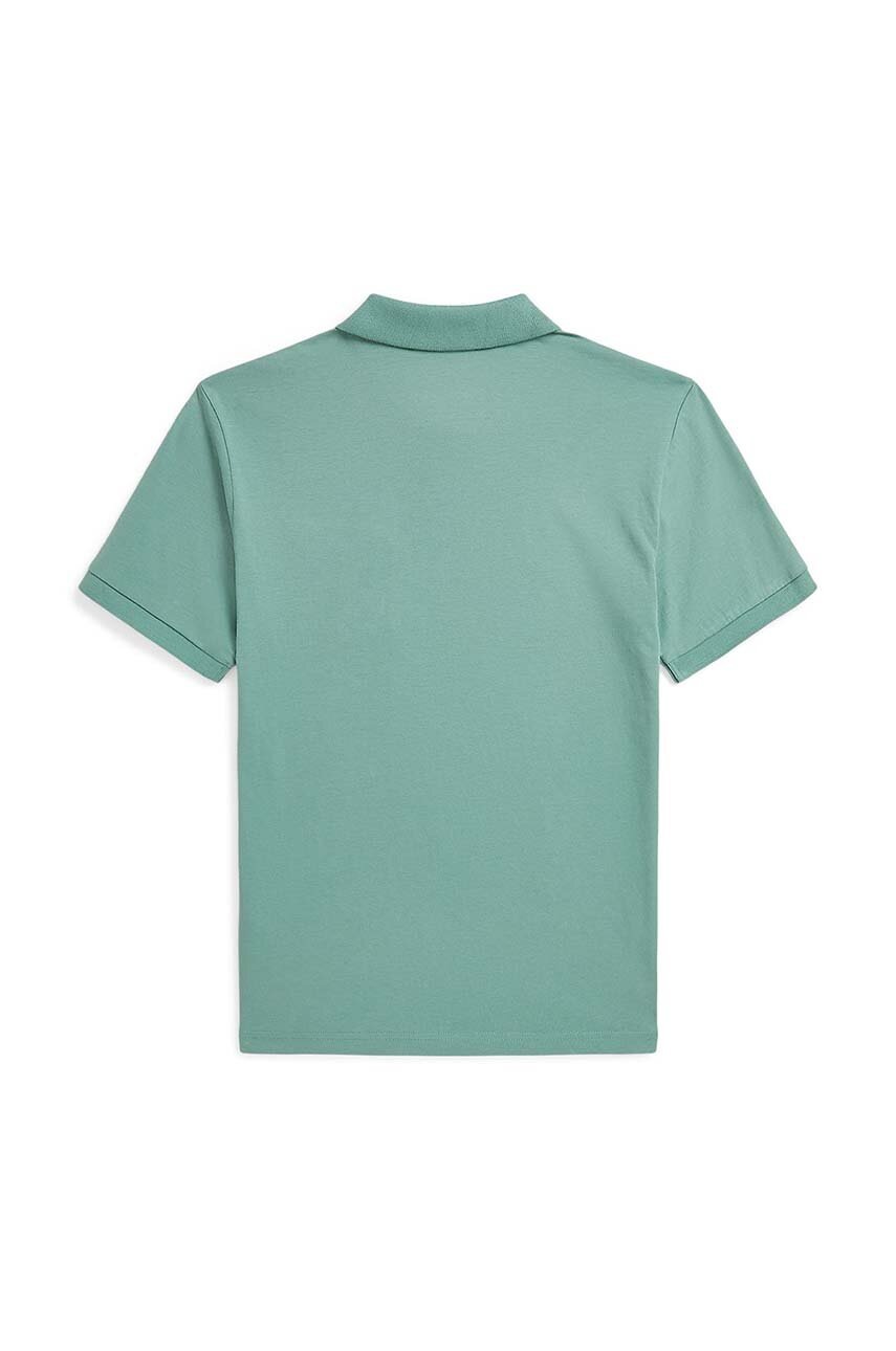 Дитяче бавовняне поло Polo Ralph Lauren колір зелений однотонне 323942065002
