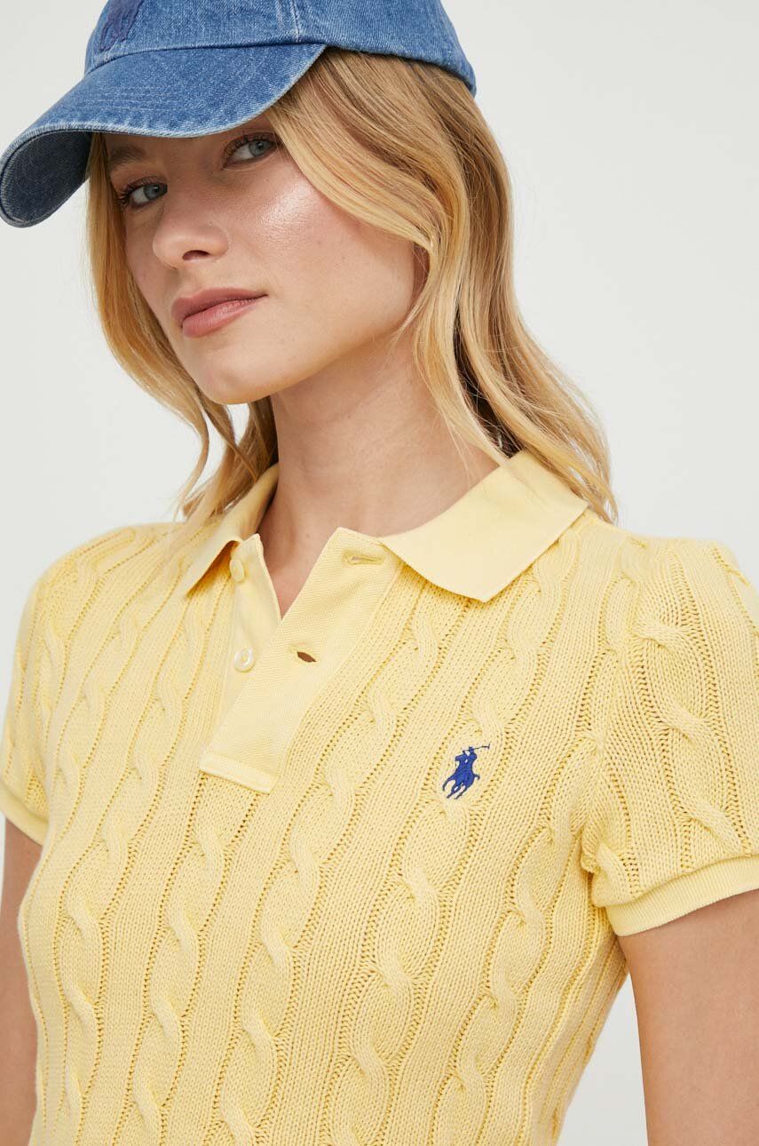 Levně Bavlněné polo tričko Polo Ralph Lauren žlutá barva