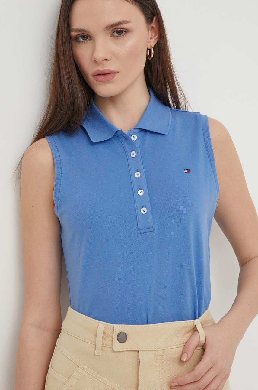

Топ Tommy Hilfiger дамски в синьо WW0WW41794, Син