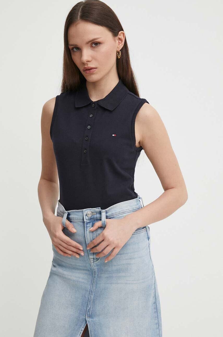 Levně Top Tommy Hilfiger dámský, tmavomodrá barva, WW0WW41794