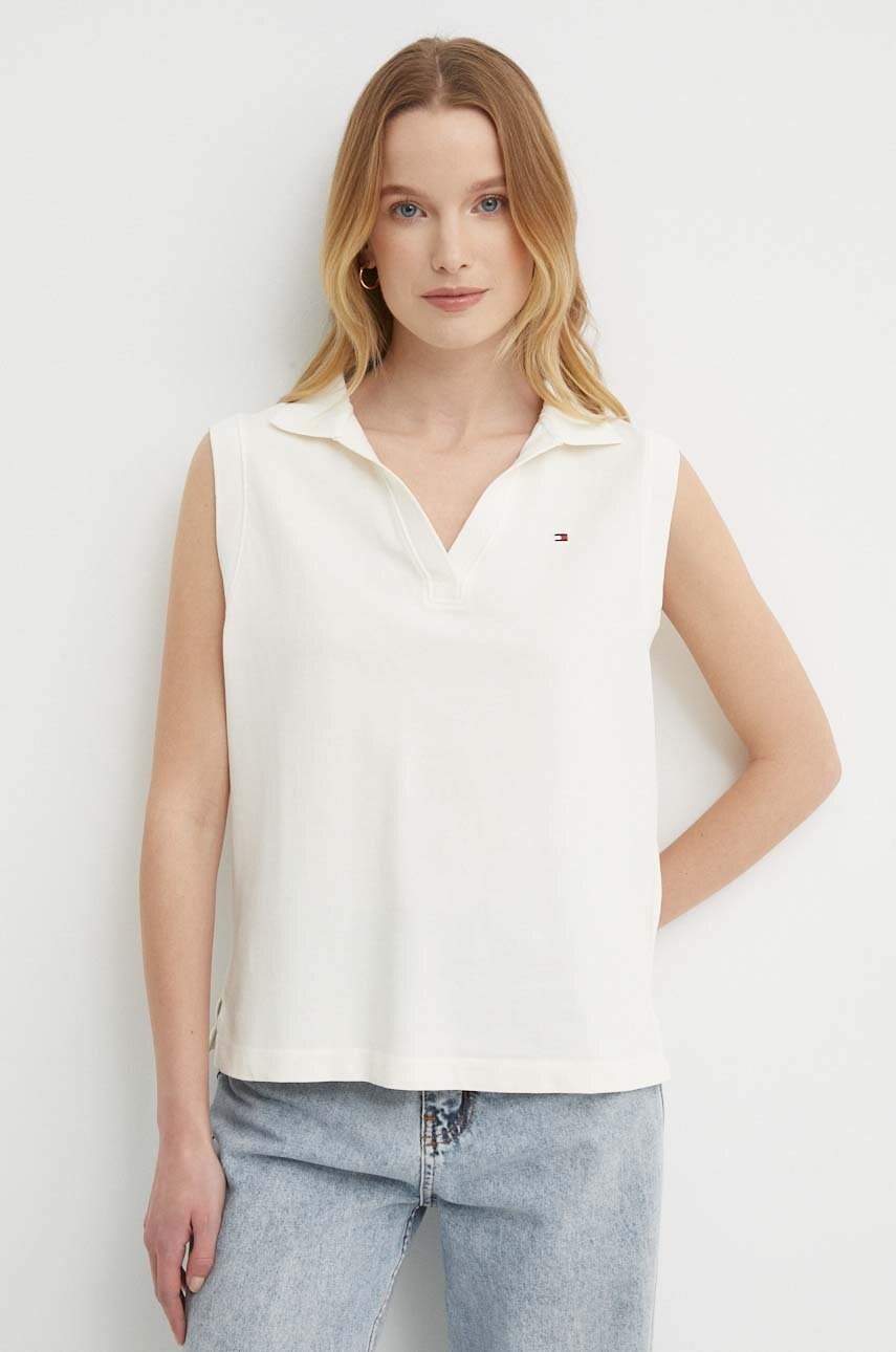 

Топ Tommy Hilfiger дамски в бежово WW0WW41284, Бежов