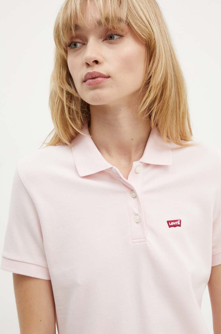 

Тениска с яка Levi' в розово, Розов