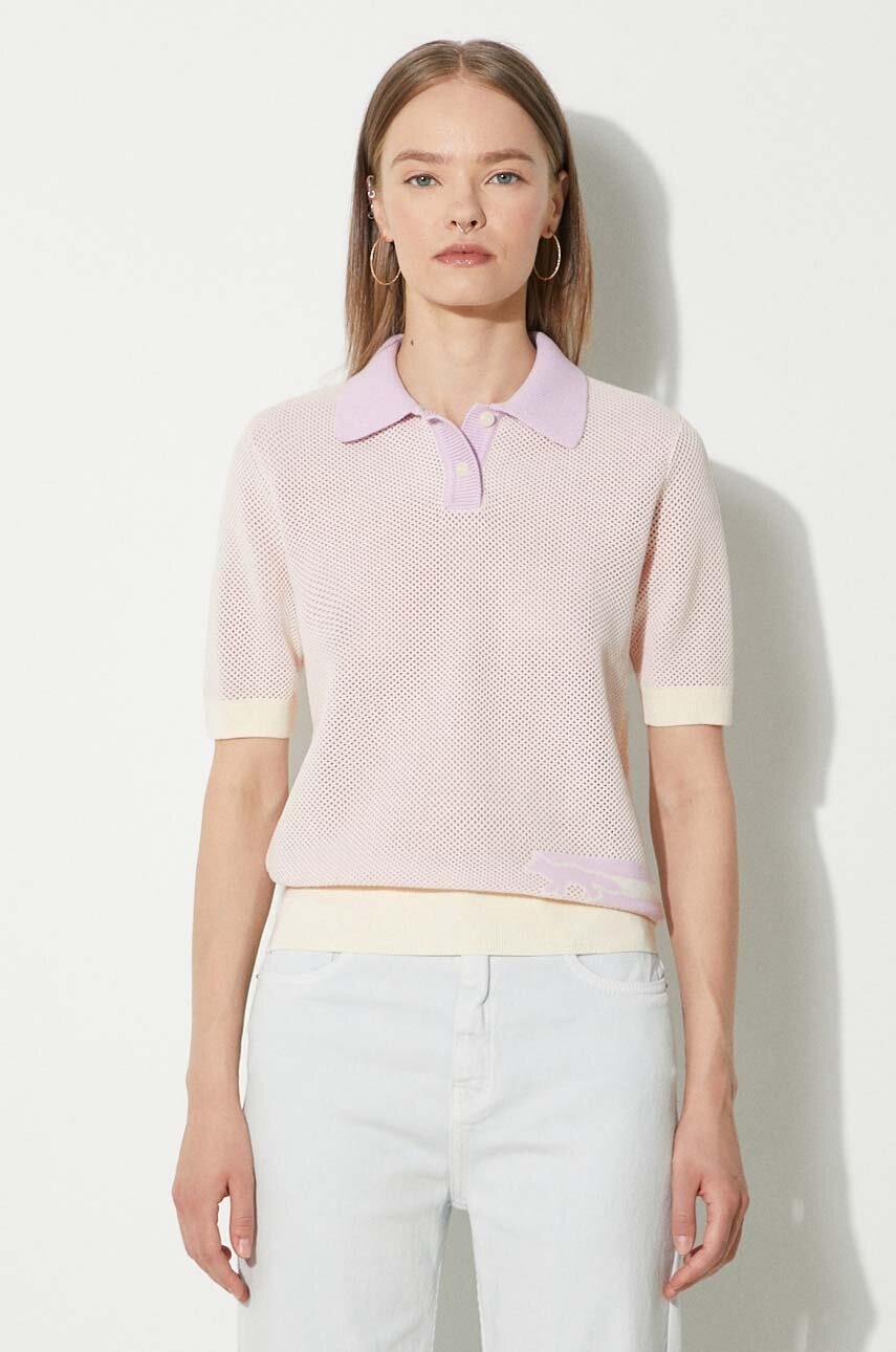 Maison Kitsuné polo bawełniane Flash Fox Knitted Mesh Polo