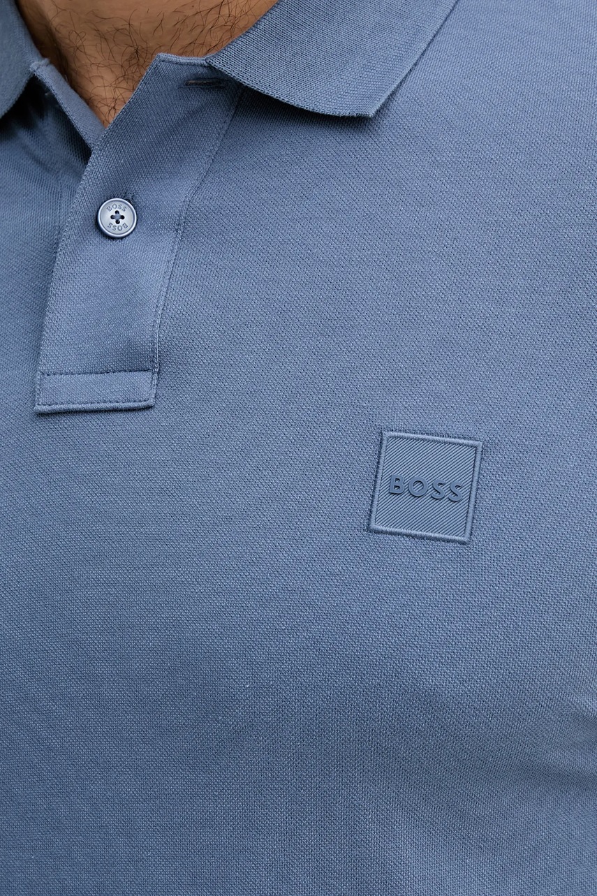 Πόλο BOSS Orange χρώμα: μαύρο, 50507803 φωτογραφία