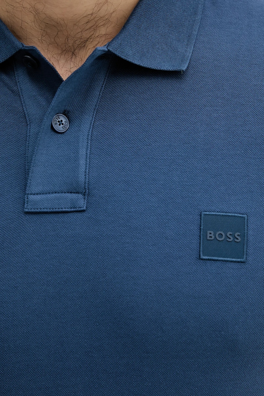 BOSS Orange polo tričko pánske bavlnené s elastanom Passenger