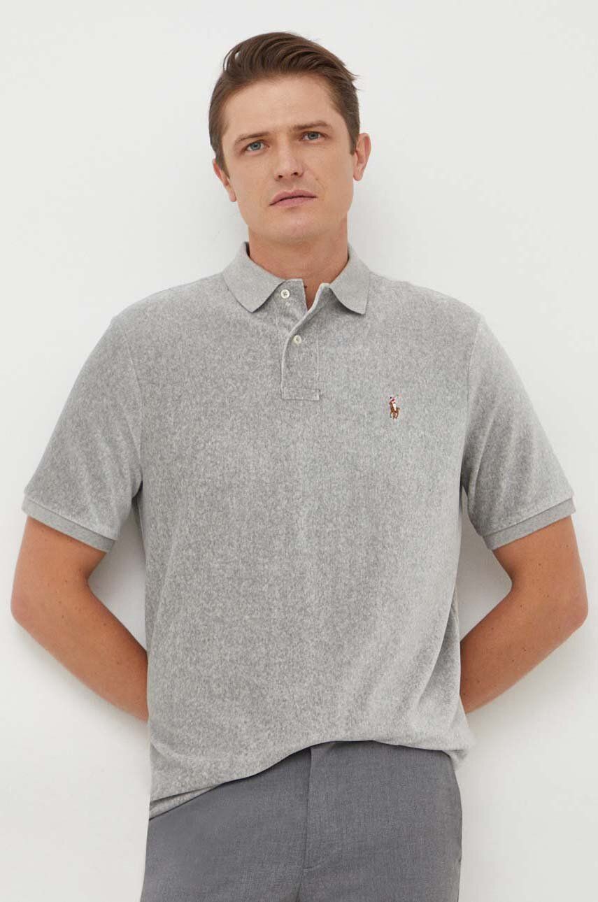 Levně Polo tričko Ralph Lauren šedá barva, 710909633
