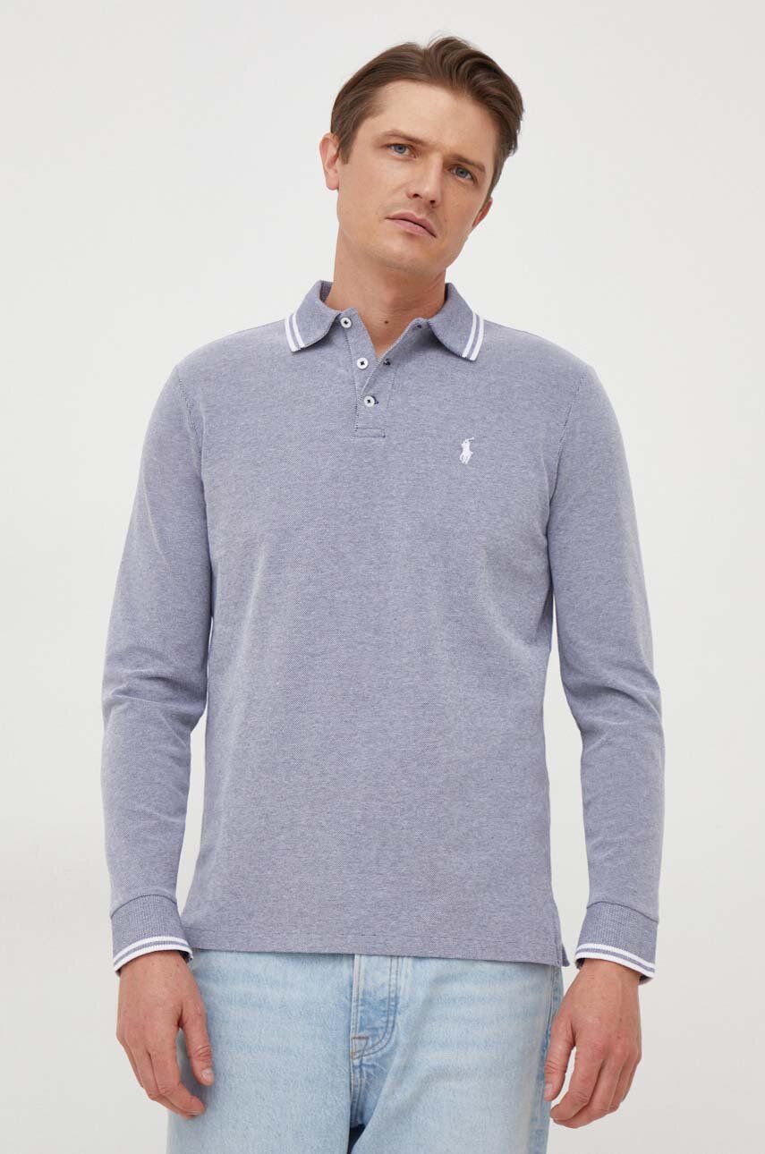 E-shop Tričko s dlouhým rukávem Polo Ralph Lauren tmavomodrá barva