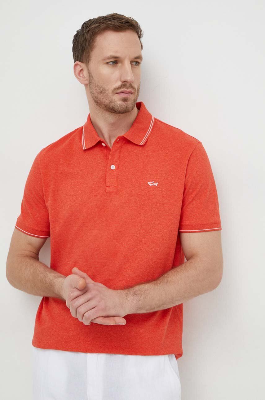 E-shop Bavlněné polo tričko Paul&Shark oranžová barva, 24411229