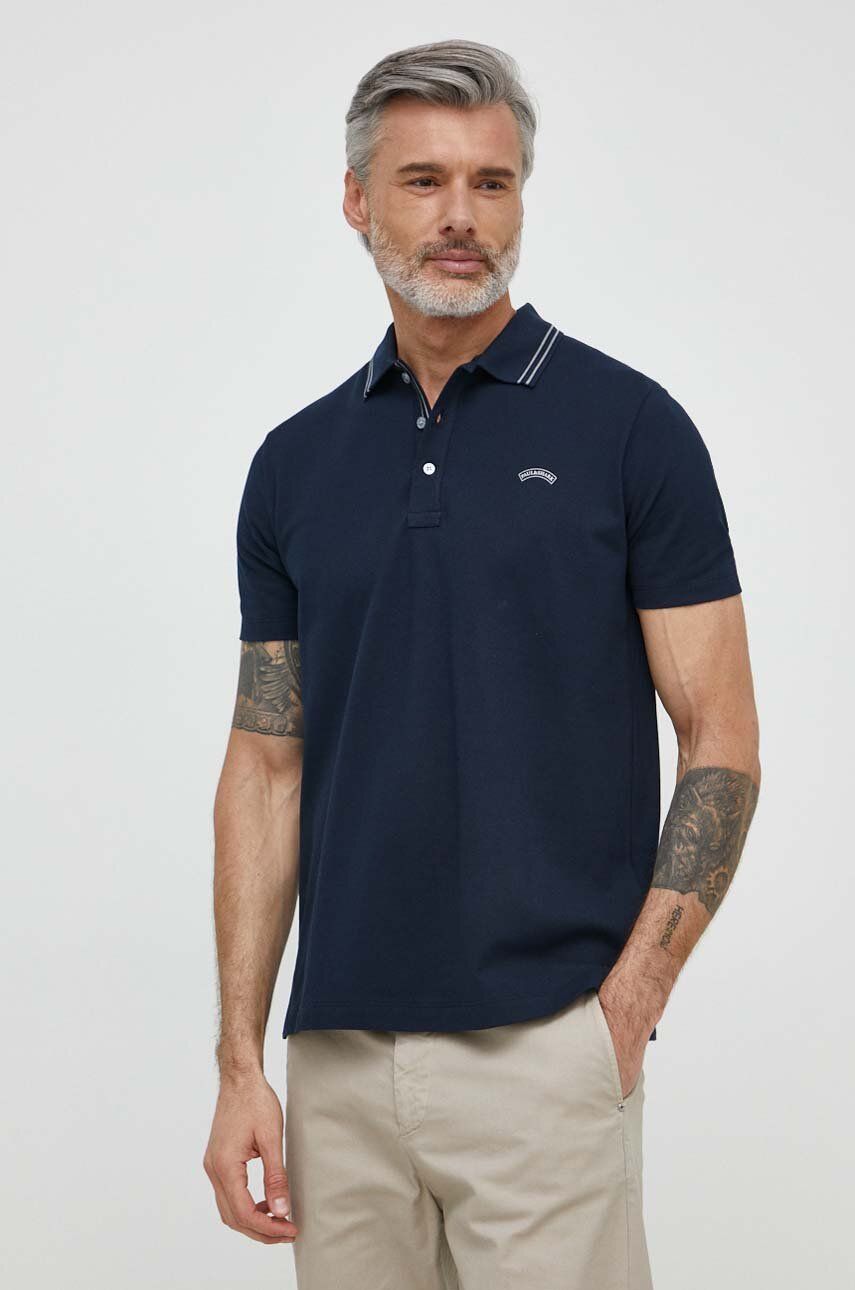 Paul&Shark polo de bumbac culoarea albastru marin, neted, 24411274