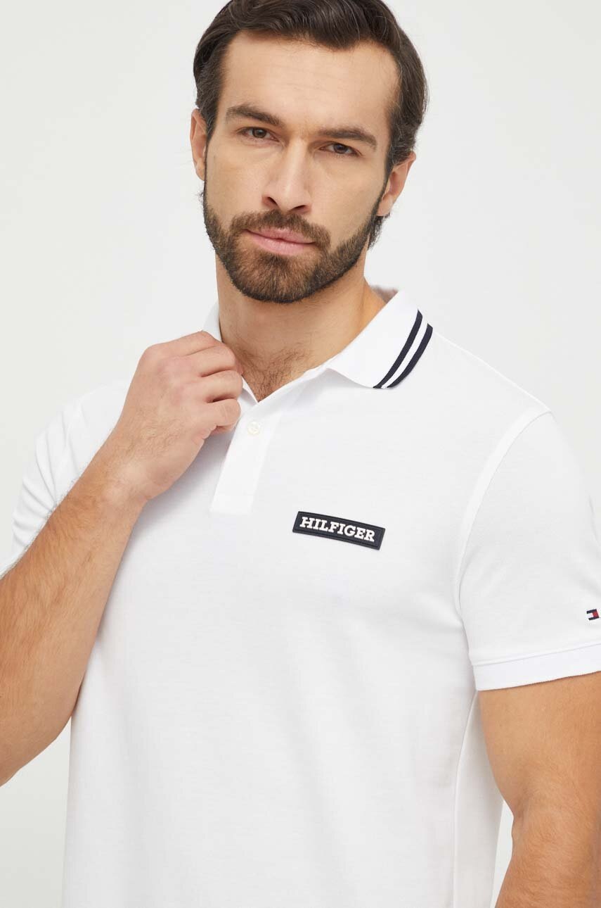 Levně Polo tričko Tommy Hilfiger bílá barva, MW0MW33583