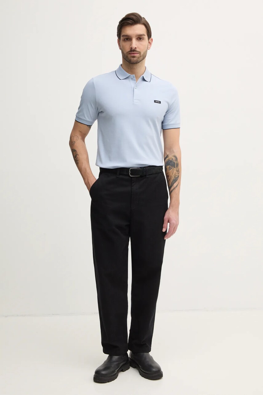 Поло Calvin Klein мужское цвет чёрный однотонное K10K112751 Поло Calvin Klein мужское цвет чёрный однотонное K10K112751