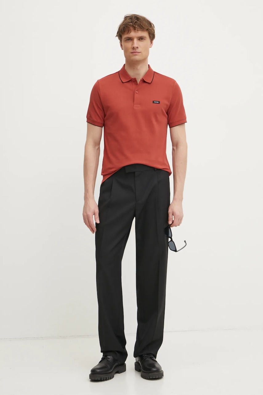 Поло Calvin Klein мужское цвет чёрный однотонное K10K112751 Поло Calvin Klein мужское цвет чёрный однотонное K10K112751