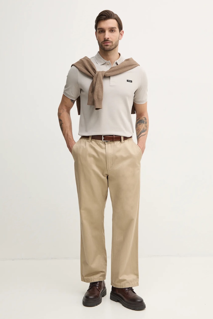 Поло Calvin Klein мужское цвет чёрный однотонное K10K112751 Поло Calvin Klein мужское цвет чёрный однотонное K10K112751
