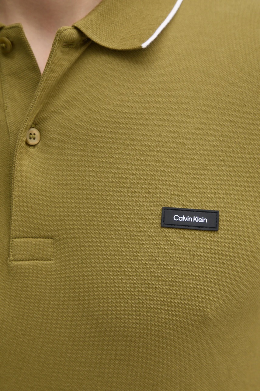 Πόλο Calvin Klein χρώμα: μαύρο, K10K112751 φωτογραφία