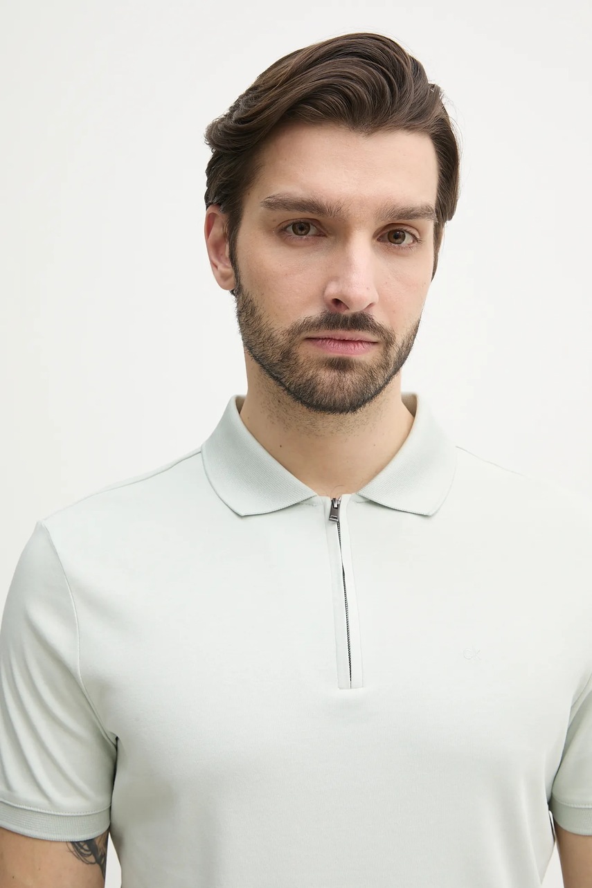 Βαμβακερό μπλουζάκι πόλο Calvin Klein χρώμα: μαύρο, K10K112754 φωτογραφία