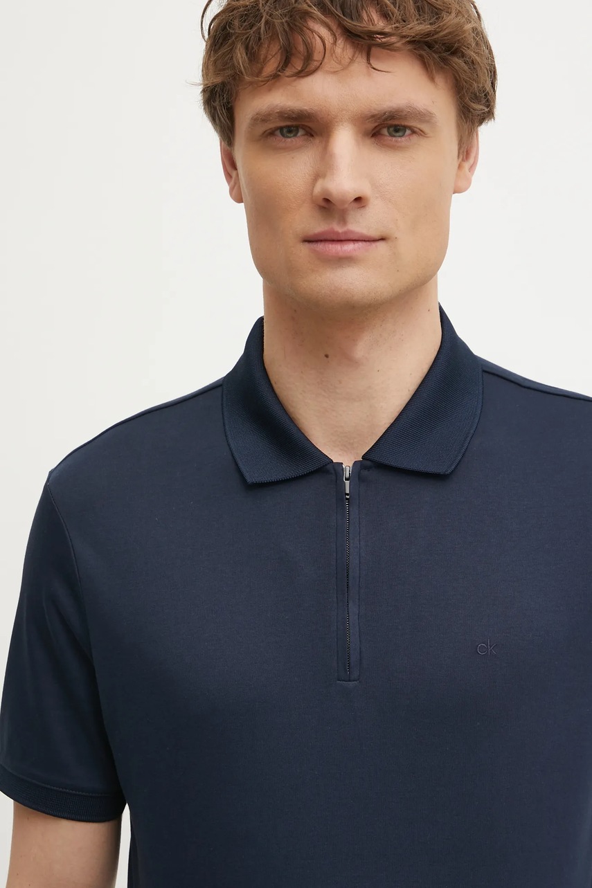 Βαμβακερό μπλουζάκι πόλο Calvin Klein χρώμα: μαύρο, K10K112754 φωτογραφία