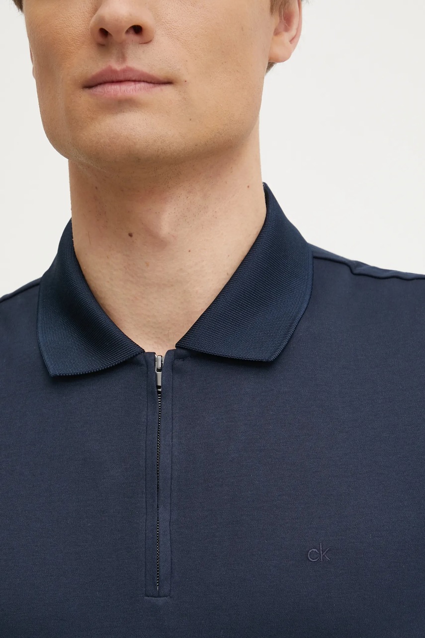 Βαμβακερό μπλουζάκι πόλο Calvin Klein χρώμα: μαύρο, K10K112754 φωτογραφία