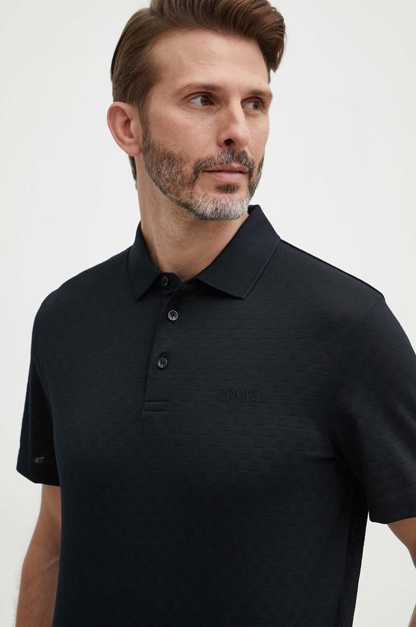 Joop! polo de bumbac Pacey culoarea negru, neted, 30036120 10015575