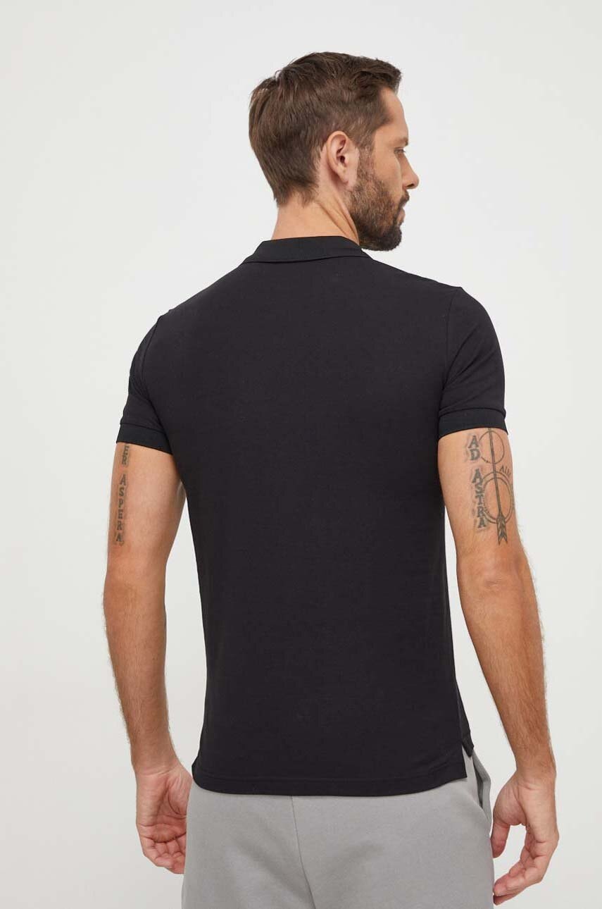 Бавовняне поло EA7 Emporio Armani колір чорний однотонний 