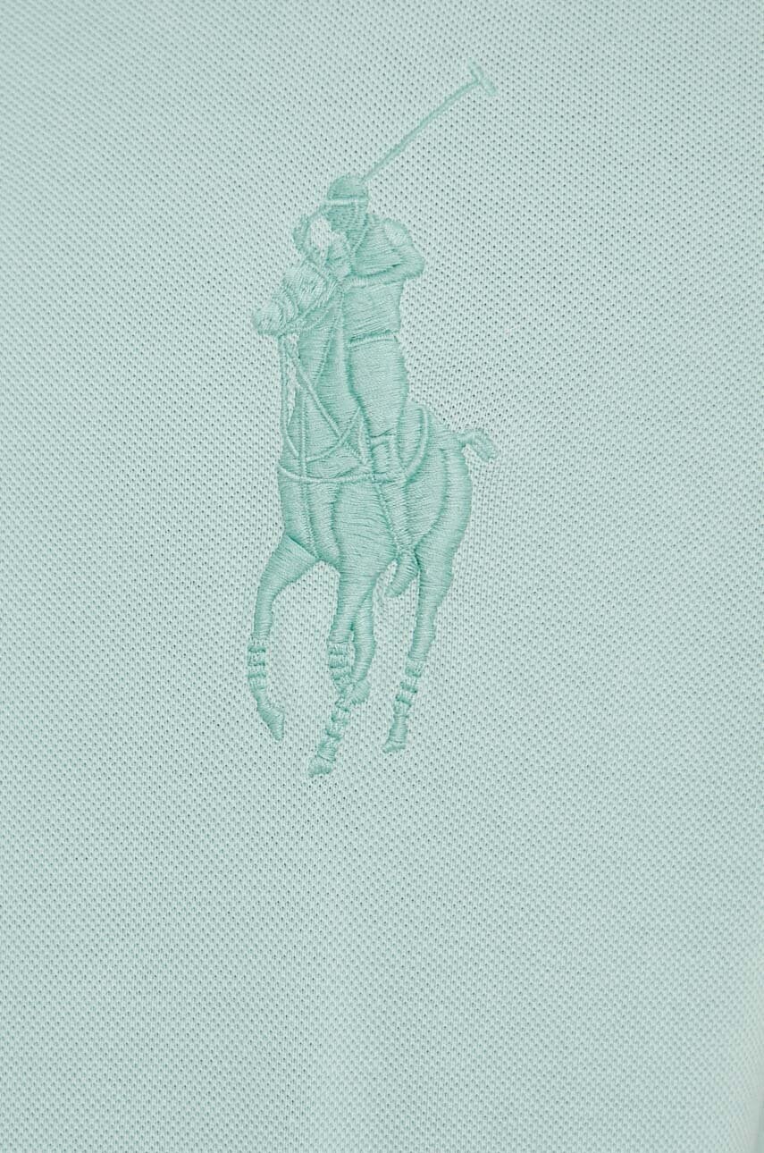 Pamučna polo majica Polo Ralph Lauren boja: tirkizna, s aplikacijom, 710936508