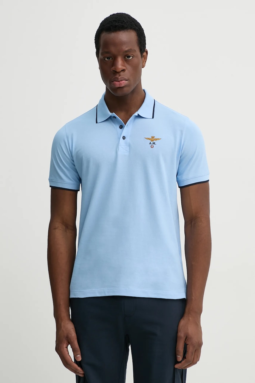 Aeronautica Militare polo de bumbac cu imprimeu, PO1308P82 Aeronautica Militare polo de bumbac cu imprimeu, PO1308P82