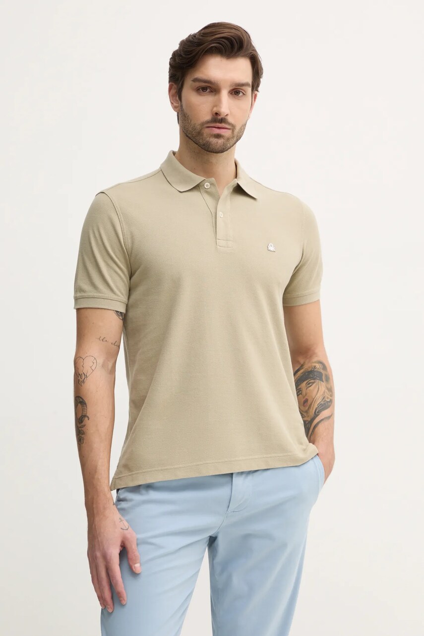 United Colors of Benetton polo de bumbac culoarea roz, neted, 3089J3179