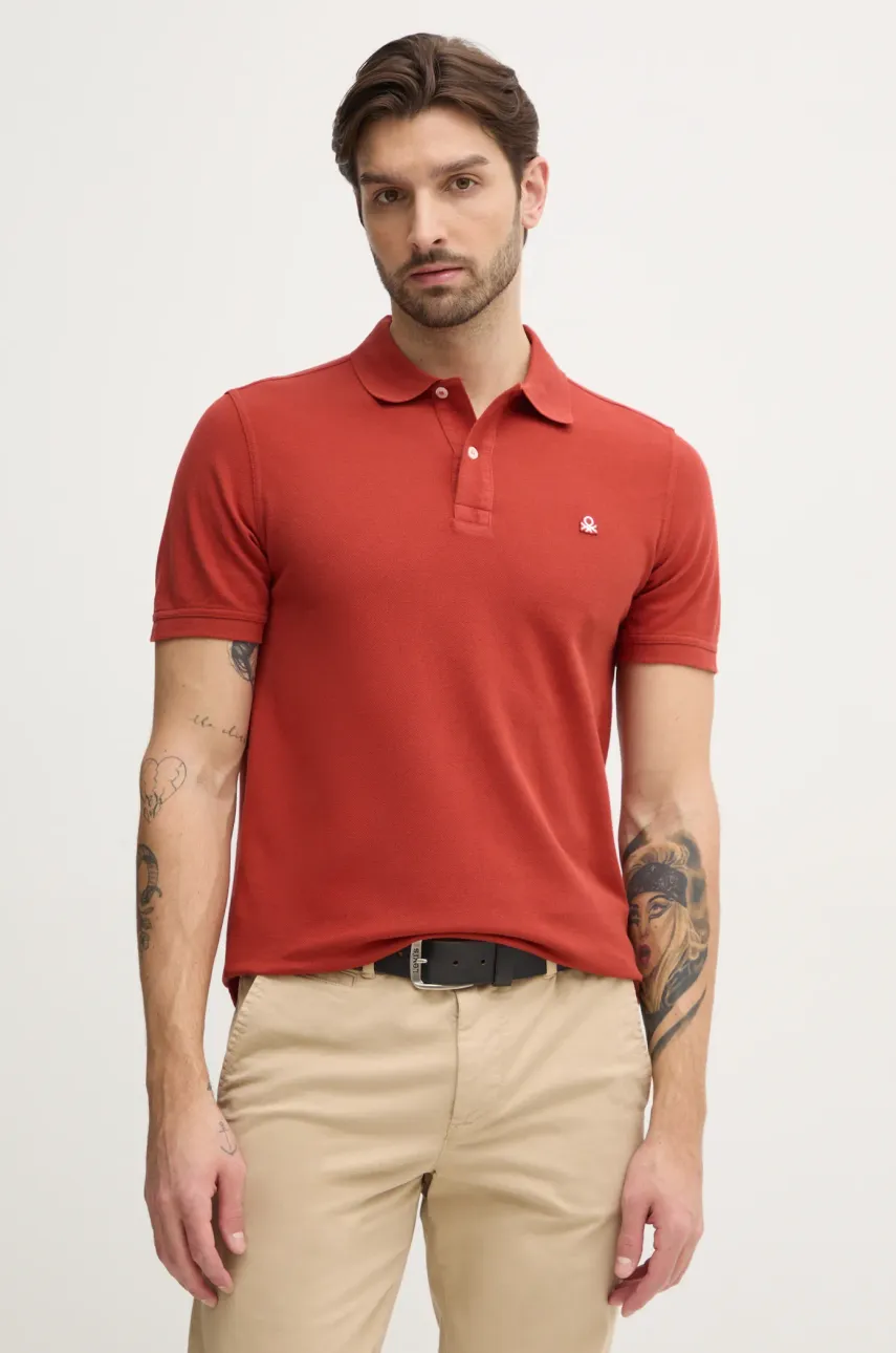 United Colors of Benetton polo de bumbac culoarea roz, neted, 3089J3179